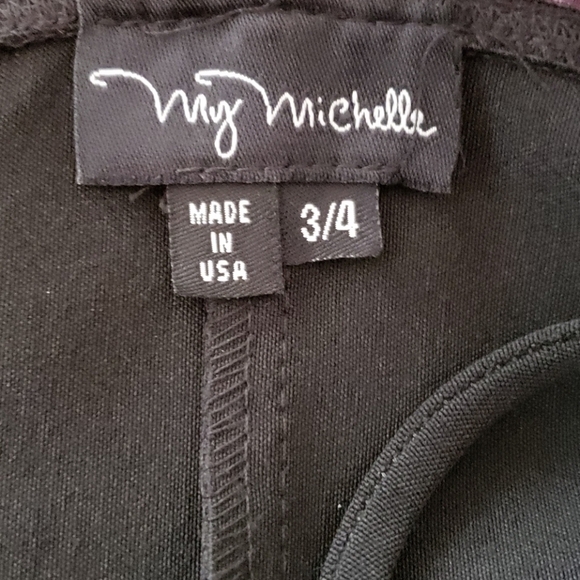 *NWT MY MICHELLE SOCIAL VELVET TRIM TULLE DRESS BLACK SPAGHETTI STRAP SZ 3/4 SM - Picture 7 of 8